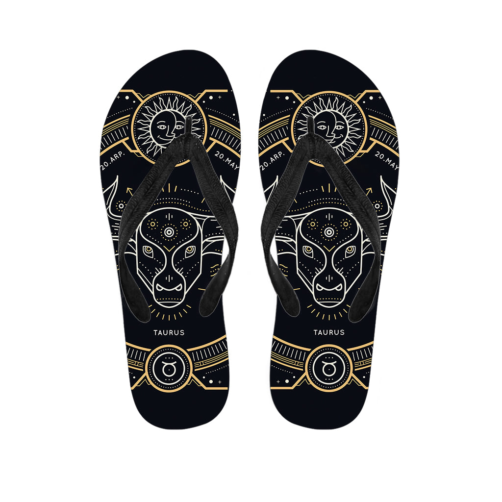 Vintage Taurus Zodiac Sign Print Flip Flops