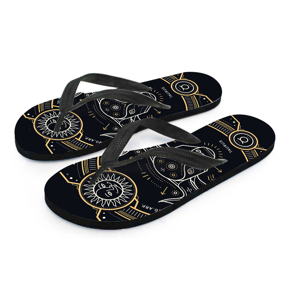 Vintage Taurus Zodiac Sign Print Flip Flops