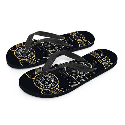 Vintage Taurus Zodiac Sign Print Flip Flops