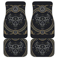 Vintage Taurus Zodiac Sign Print Front and Back Car Floor Mats