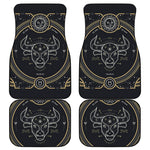 Vintage Taurus Zodiac Sign Print Front and Back Car Floor Mats