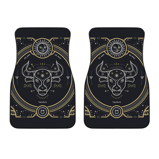 Vintage Taurus Zodiac Sign Print Front Car Floor Mats