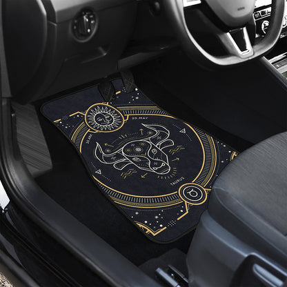 Vintage Taurus Zodiac Sign Print Front Car Floor Mats
