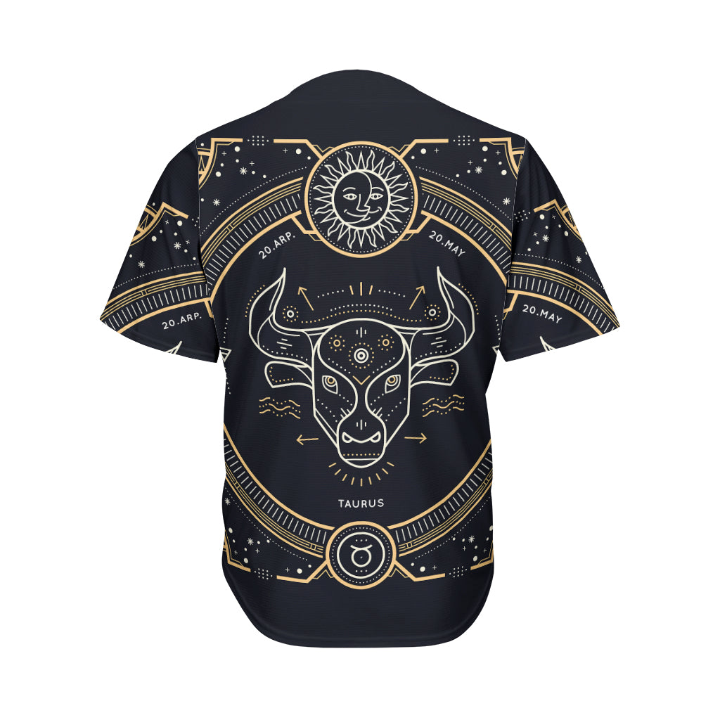 Vintage Taurus Zodiac Sign Print Men's Baseball Jersey