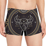Vintage Taurus Zodiac Sign Print Men's Boxer Briefs