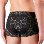 Vintage Taurus Zodiac Sign Print Men's Boxer Briefs