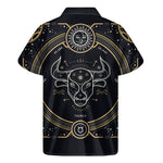 Vintage Taurus Zodiac Sign Print Men's Short Sleeve Shirt