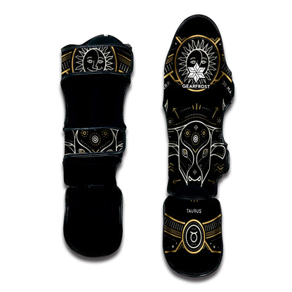 Vintage Taurus Zodiac Sign Print Muay Thai Shin Guard