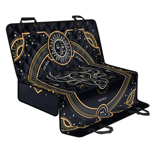Vintage Taurus Zodiac Sign Print Pet Car Back Seat Cover