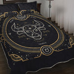Vintage Taurus Zodiac Sign Print Quilt Bed Set