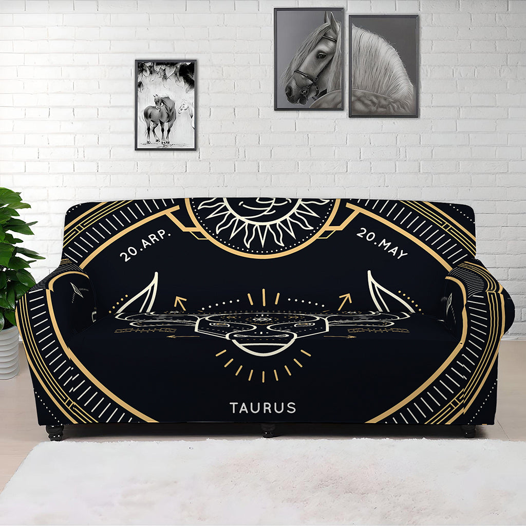 Vintage Taurus Zodiac Sign Print Sofa Cover