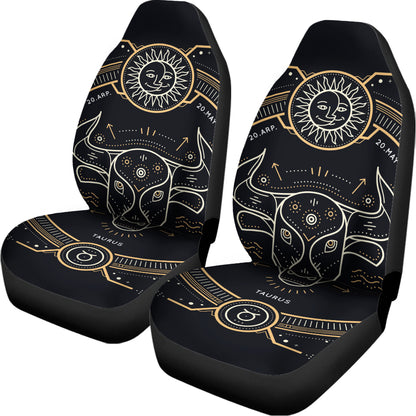 Vintage Taurus Zodiac Sign Print Universal Fit Car Seat Covers