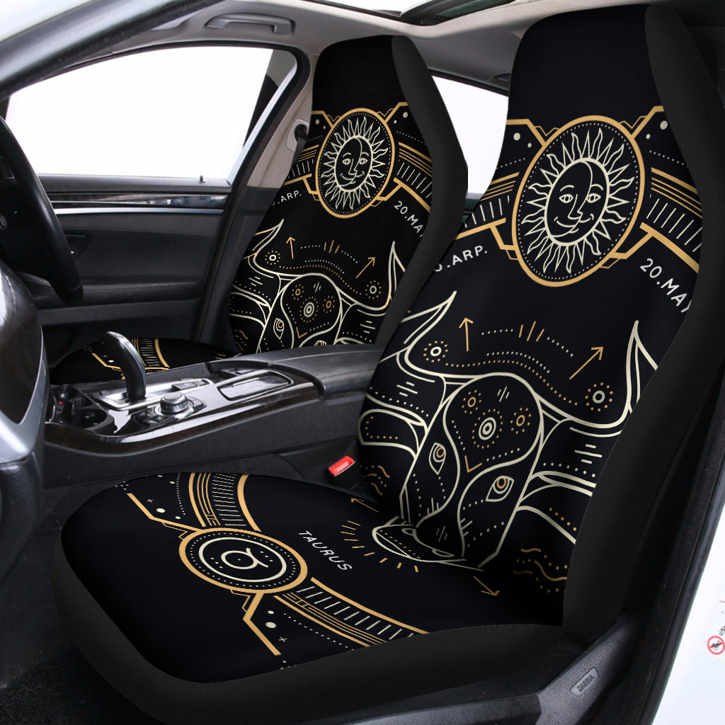 Vintage Taurus Zodiac Sign Print Universal Fit Car Seat Covers