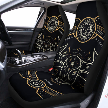 Vintage Taurus Zodiac Sign Print Universal Fit Car Seat Covers