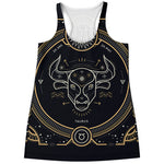 Vintage Taurus Zodiac Sign Print Women's Racerback Tank Top