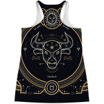 Vintage Taurus Zodiac Sign Print Women's Racerback Tank Top