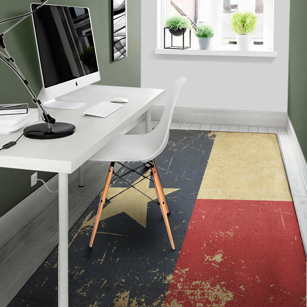 Vintage Texas Flag Print Area Rug