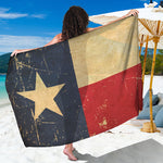 Vintage Texas Flag Print Beach Sarong Wrap