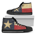 Vintage Texas Flag Print Black High Top Sneakers