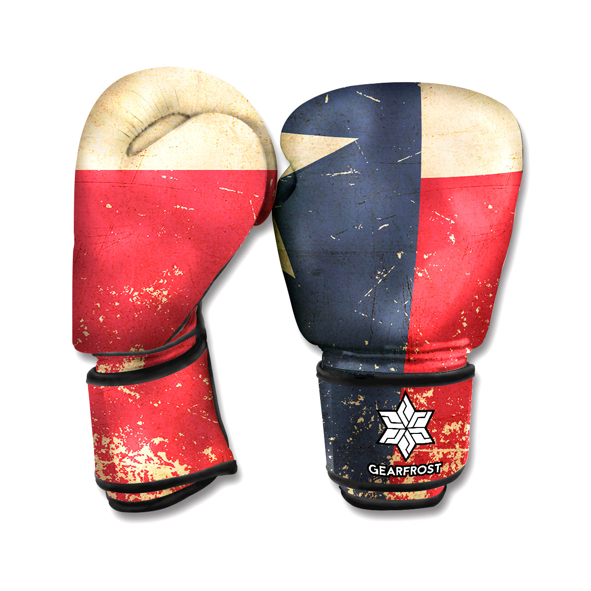 Vintage Texas Flag Print Boxing Gloves