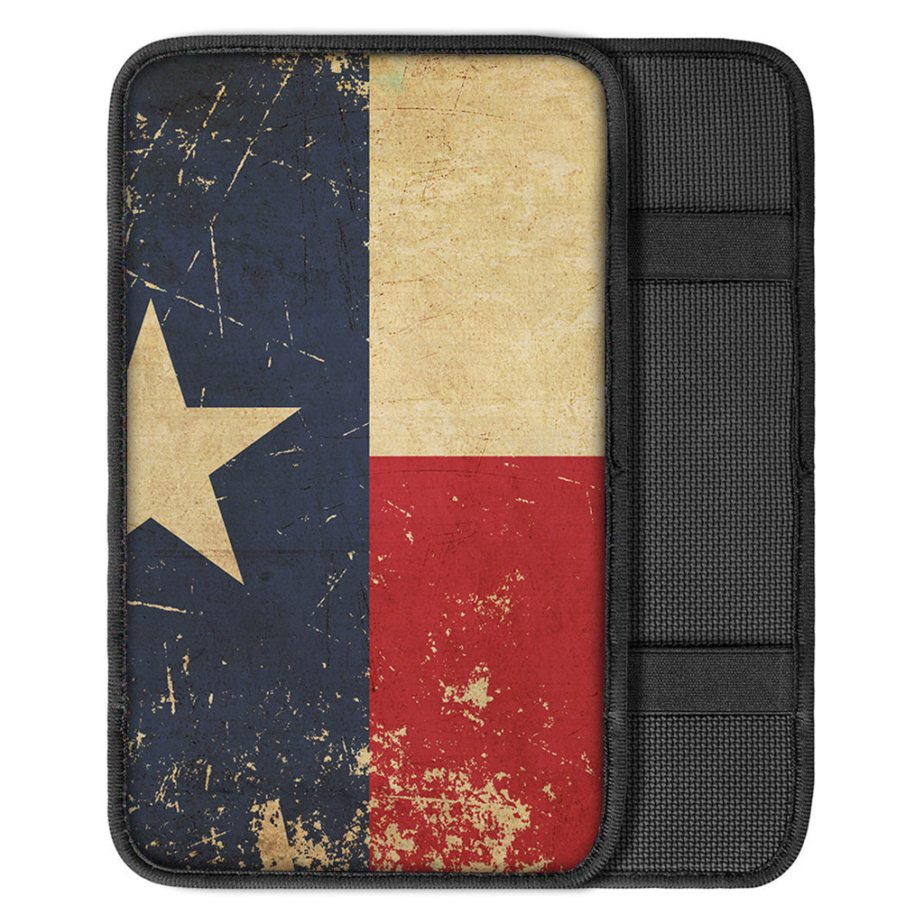 Vintage Texas Flag Print Car Center Console Cover