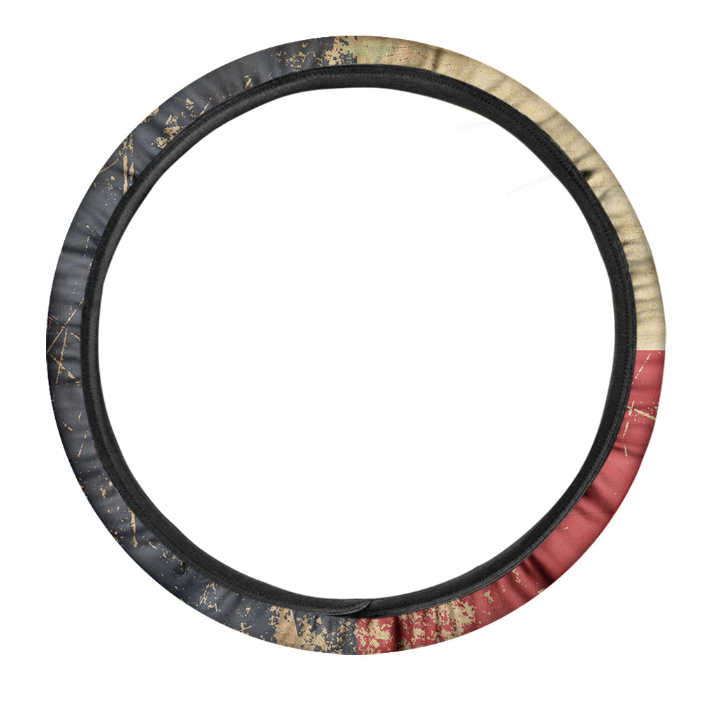 Vintage Texas Flag Print Car Steering Wheel Cover