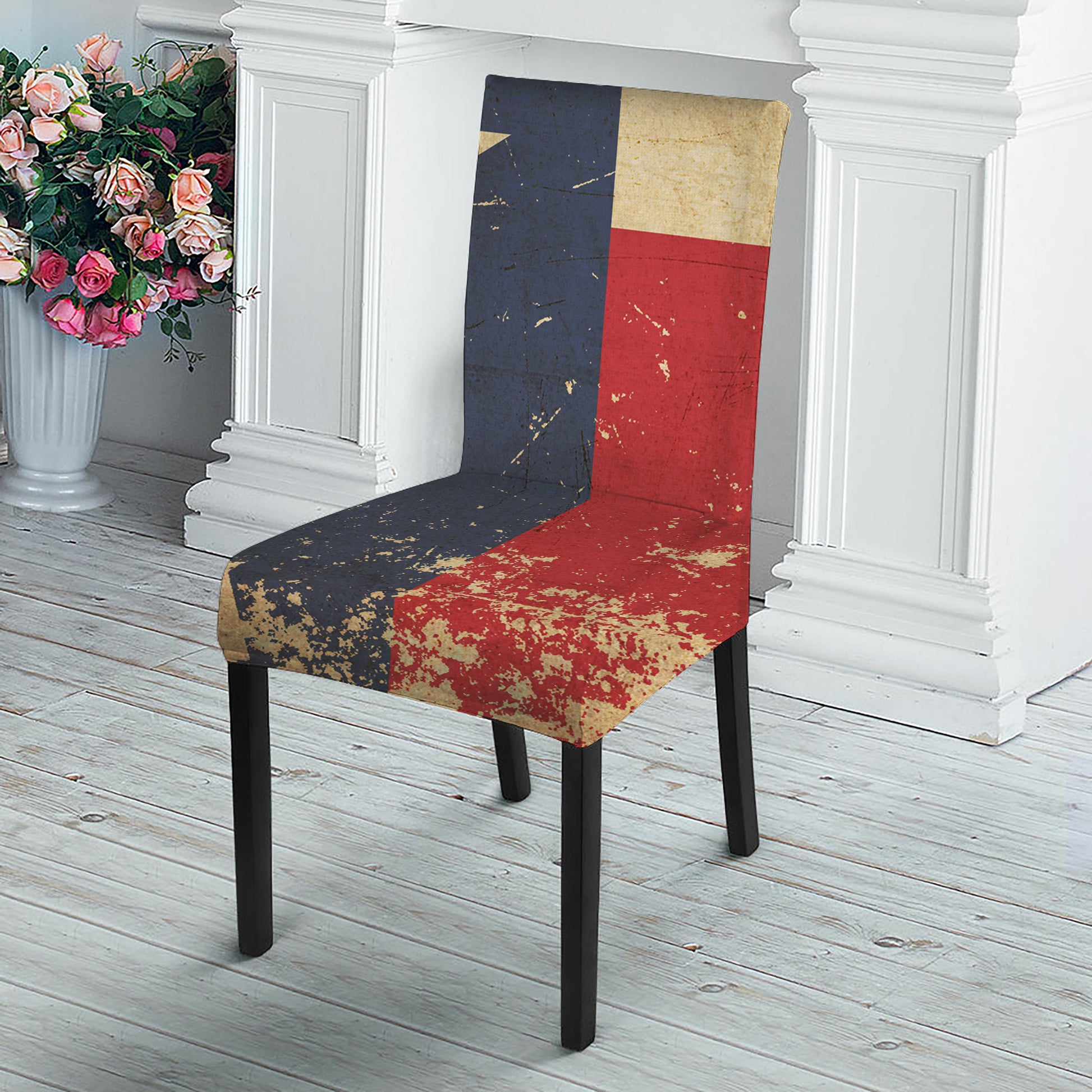Vintage Texas Flag Print Dining Chair Slipcover
