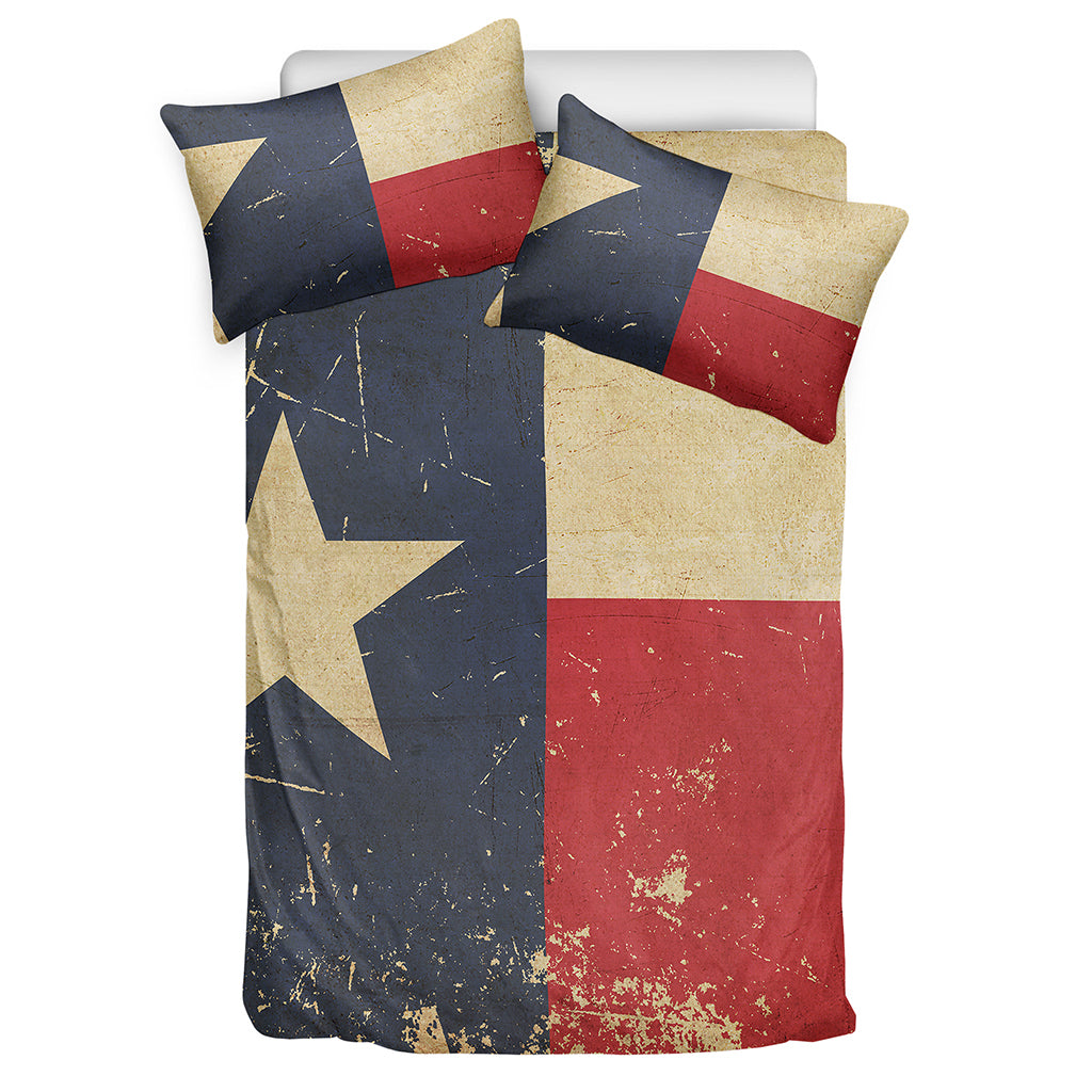 Vintage Texas Flag Print Duvet Cover Bedding Set