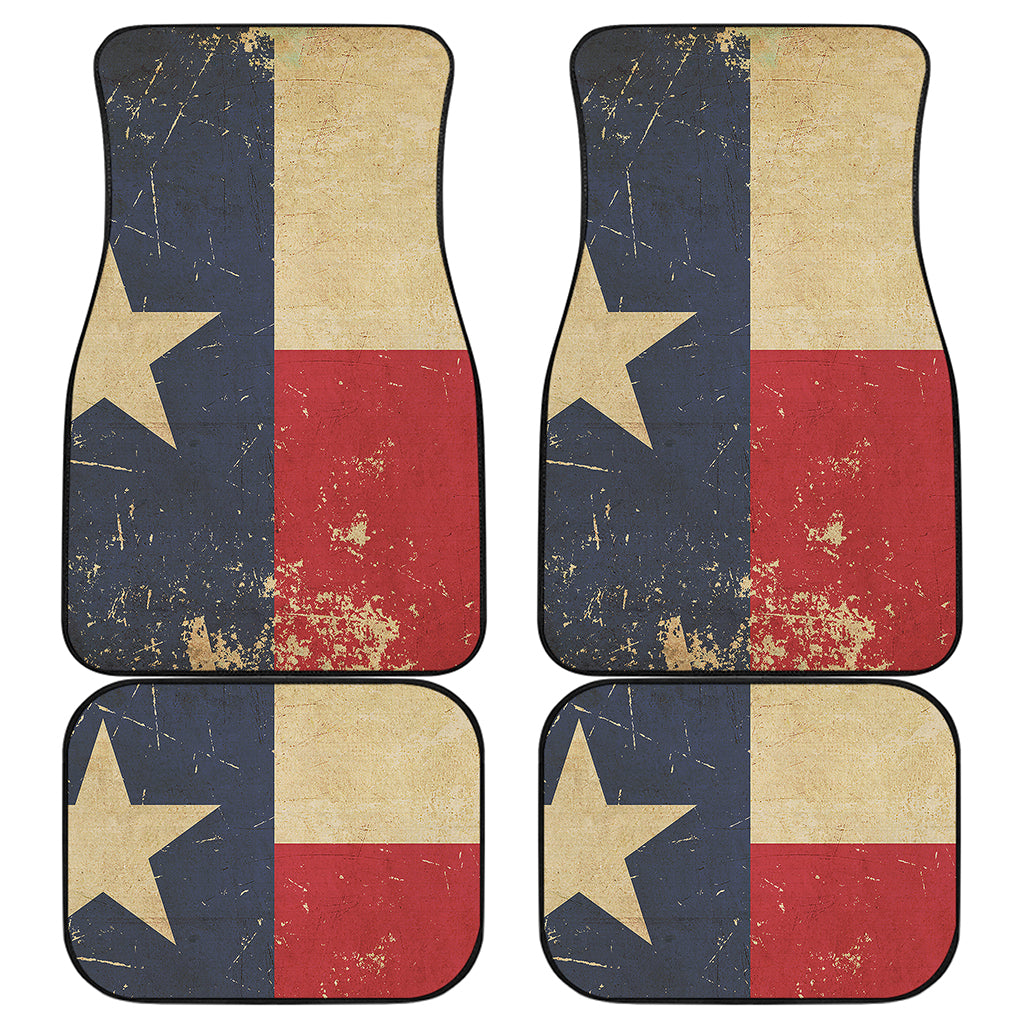 Vintage Texas Flag Print Front and Back Car Floor Mats