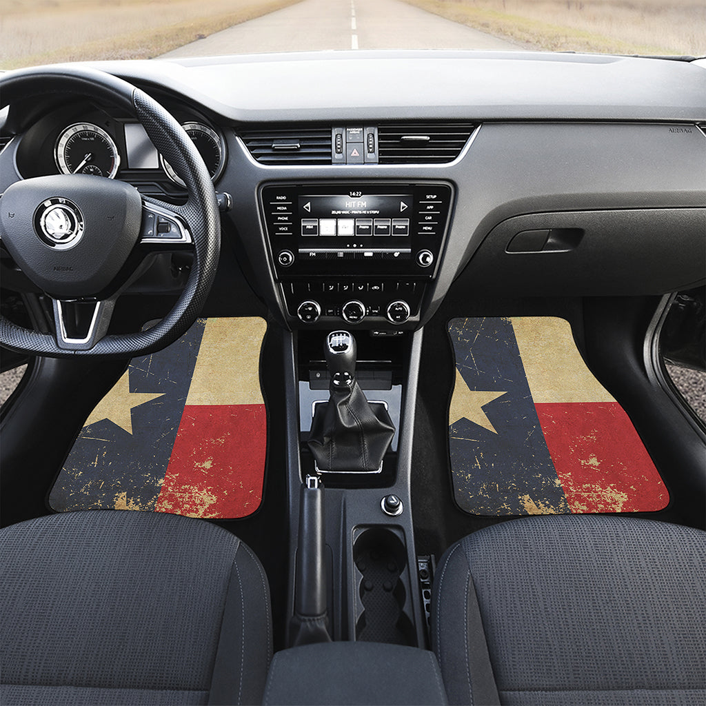 Vintage Texas Flag Print Front Car Floor Mats