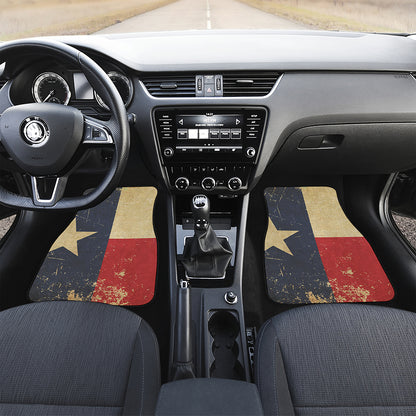 Vintage Texas Flag Print Front Car Floor Mats