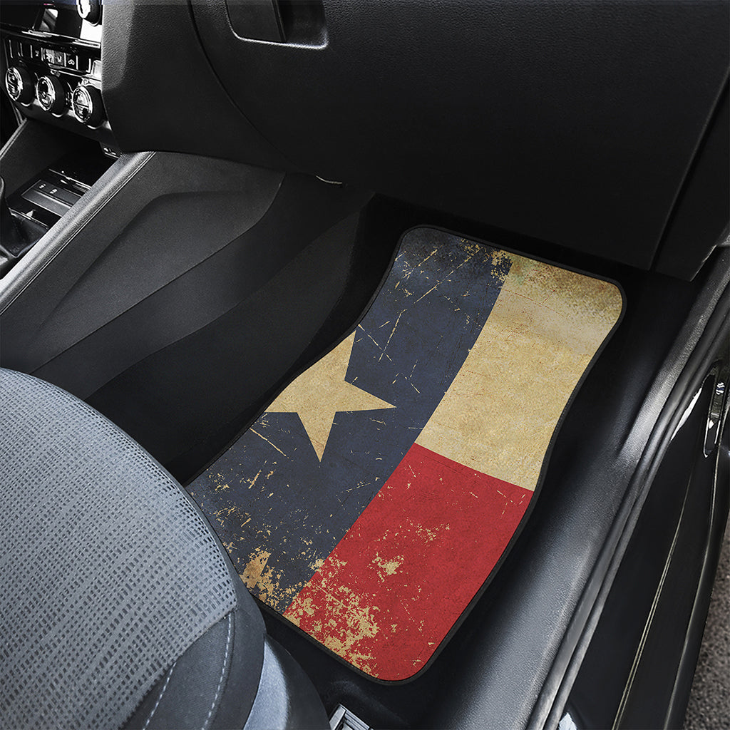 Vintage Texas Flag Print Front Car Floor Mats
