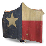 Vintage Texas Flag Print Hooded Blanket