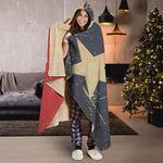 Vintage Texas Flag Print Hooded Blanket