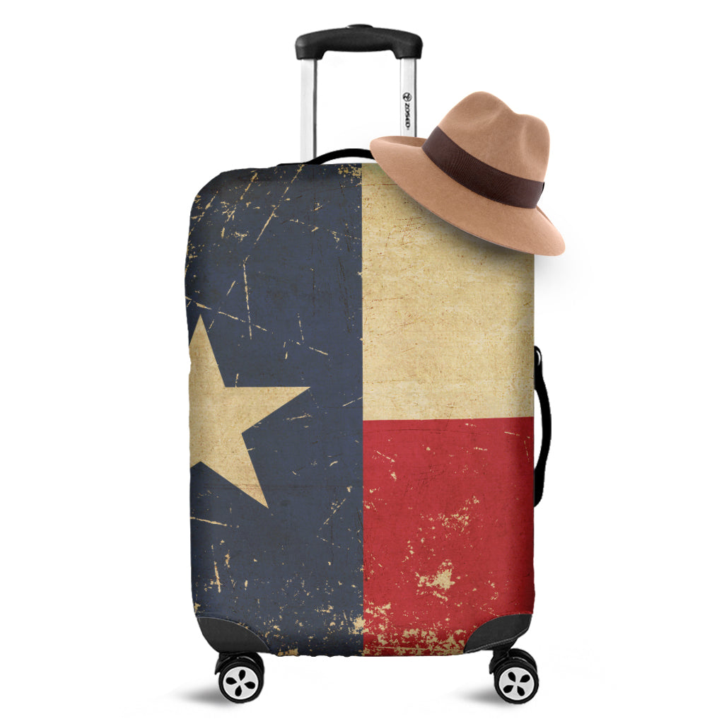 Vintage Texas Flag Print Luggage Cover