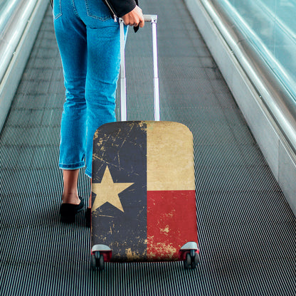 Vintage Texas Flag Print Luggage Cover