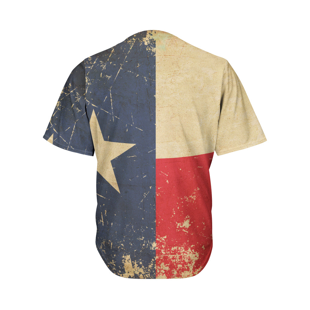 Vintage Texas Flag Print Men's Baseball Jersey