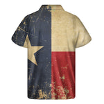 Vintage Texas Flag Print Men's Short Sleeve Shirt