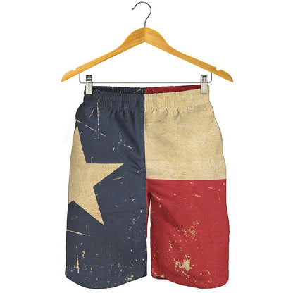 Vintage Texas Flag Print Men's Shorts