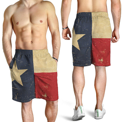 Vintage Texas Flag Print Men's Shorts