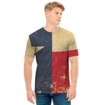 Vintage Texas Flag Print Men's T-Shirt