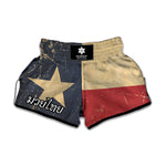 Vintage Texas Flag Print Muay Thai Boxing Shorts