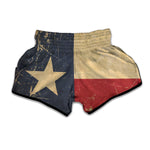 Vintage Texas Flag Print Muay Thai Boxing Shorts