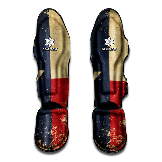Vintage Texas Flag Print Muay Thai Shin Guard