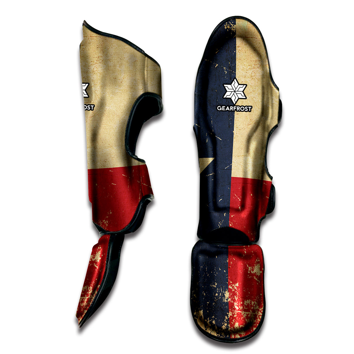 Vintage Texas Flag Print Muay Thai Shin Guard