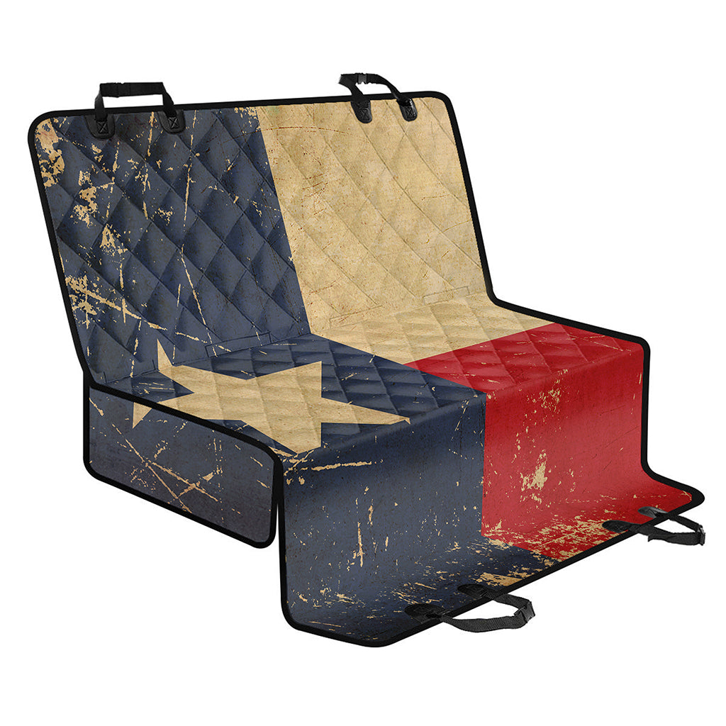 Vintage Texas Flag Print Pet Car Back Seat Cover