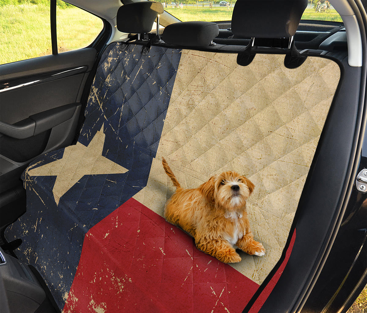 Vintage Texas Flag Print Pet Car Back Seat Cover