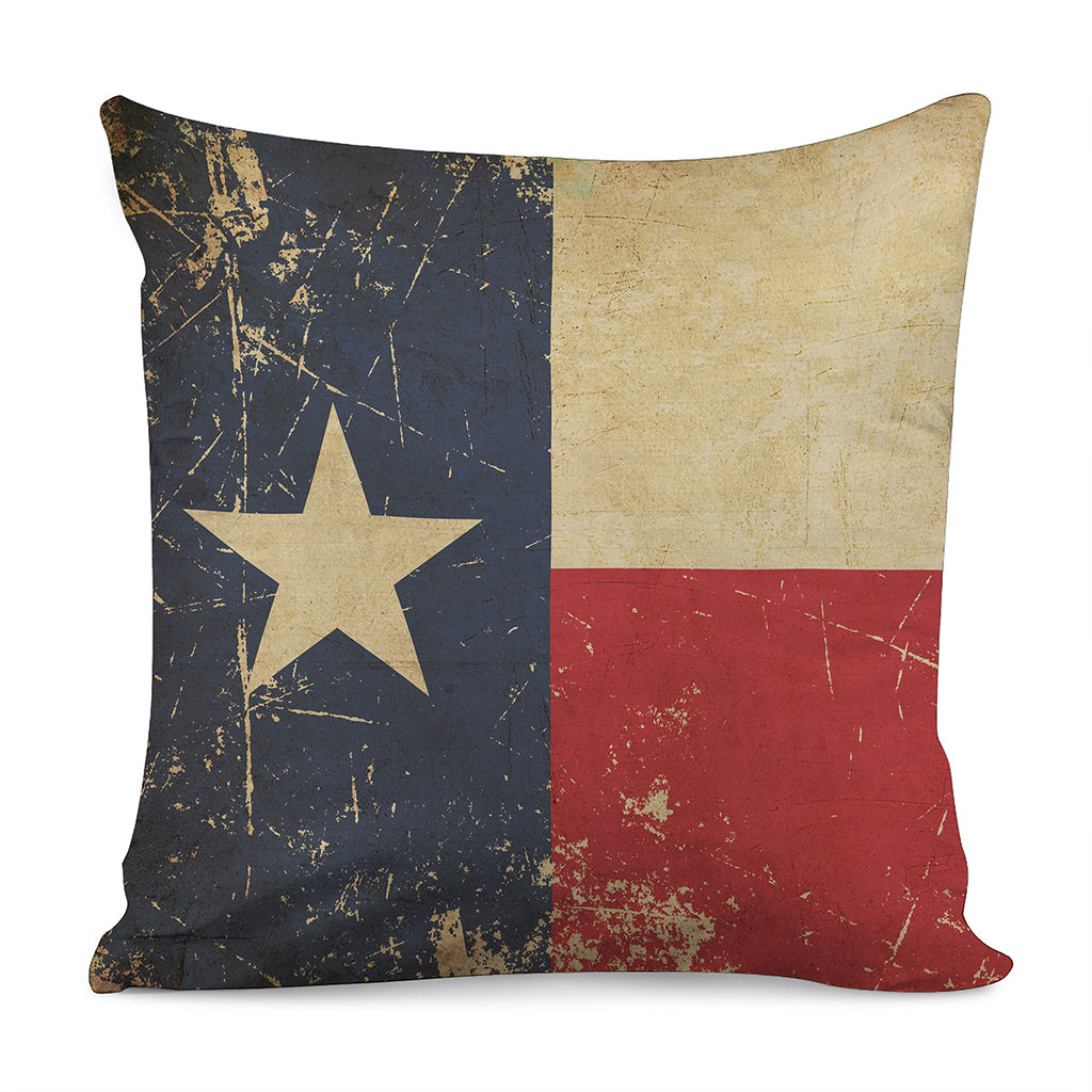 Vintage Texas Flag Print Pillow Cover