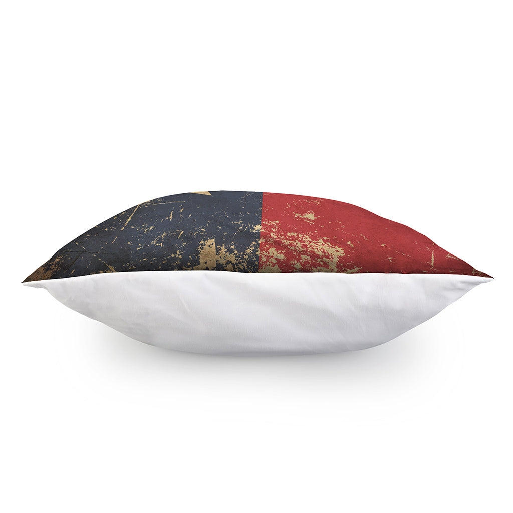 Vintage Texas Flag Print Pillow Cover