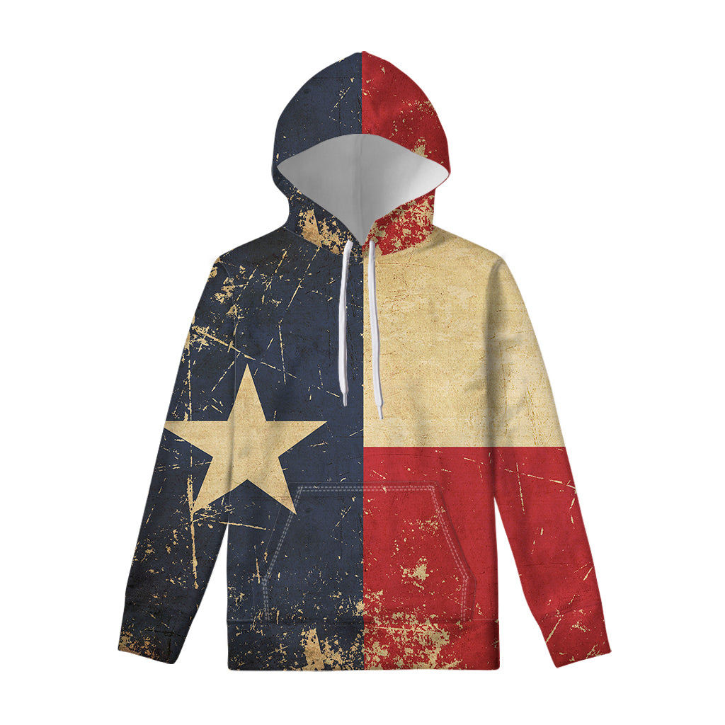 Vintage Texas Flag Print Pullover Hoodie